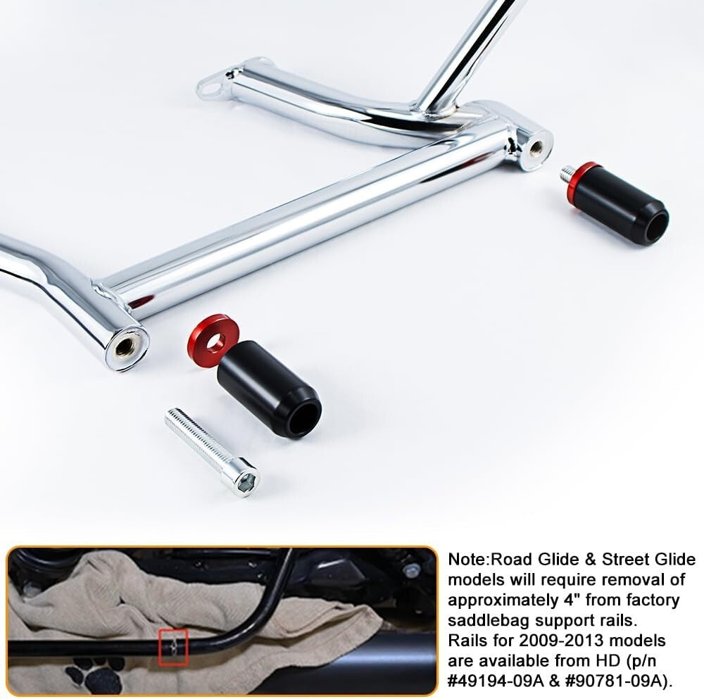 Adjustable Chrome Saddle Bag Protection Set for 2009-2025 Harley Davidson Bikes