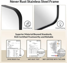 Load image into Gallery viewer, Elegant Matte Black 30x36 Mirror - Stainless Steel Frame for Modern Bathrooms