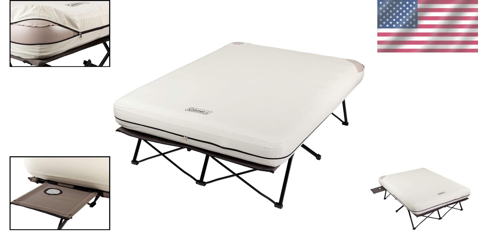 Durable Camping Cot & Inflatable Queen Mattress with Pump for Stress-Free Sleep
