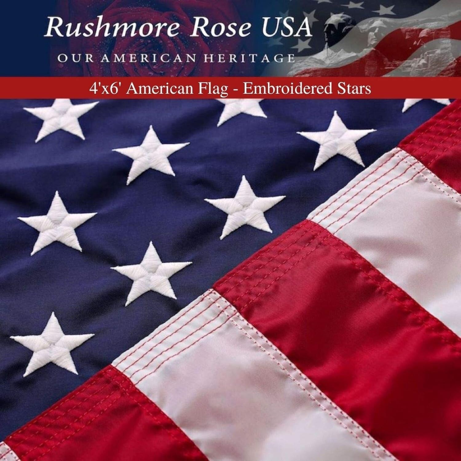 Versatile Indoor/Outdoor 4x6 American Flag - Reinforced & Embroidered Features