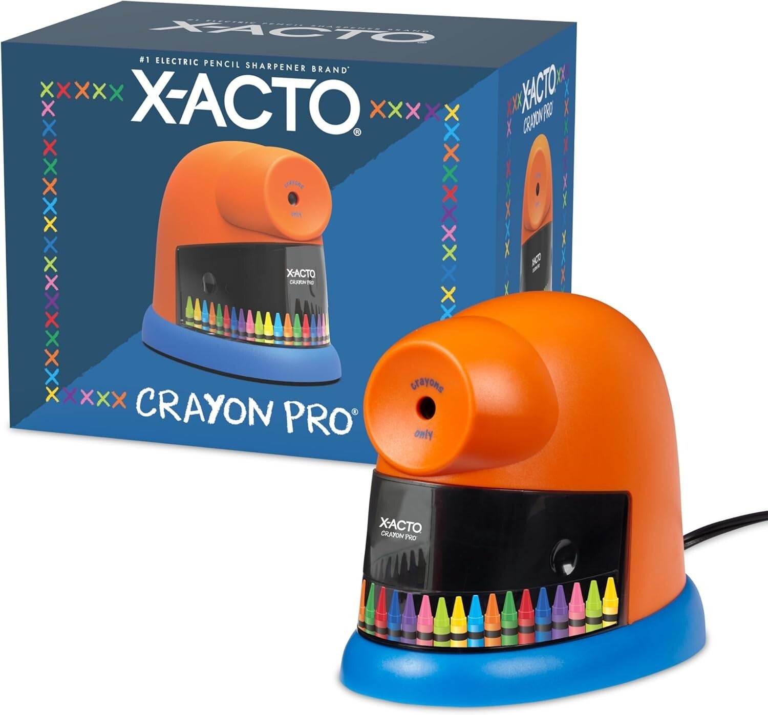 X-ACTO Pro Electric Crayon Sharpener with SafeStart Motor - Ideal for School Use