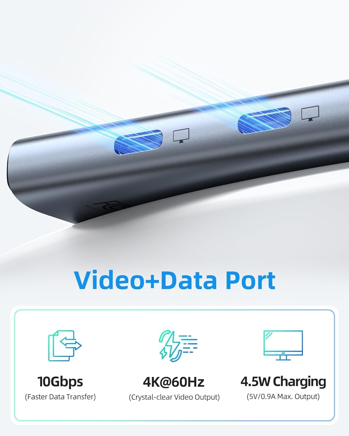 Advanced USB C Hub for Dual Monitors - 4K Video Output and High-Speed Charge