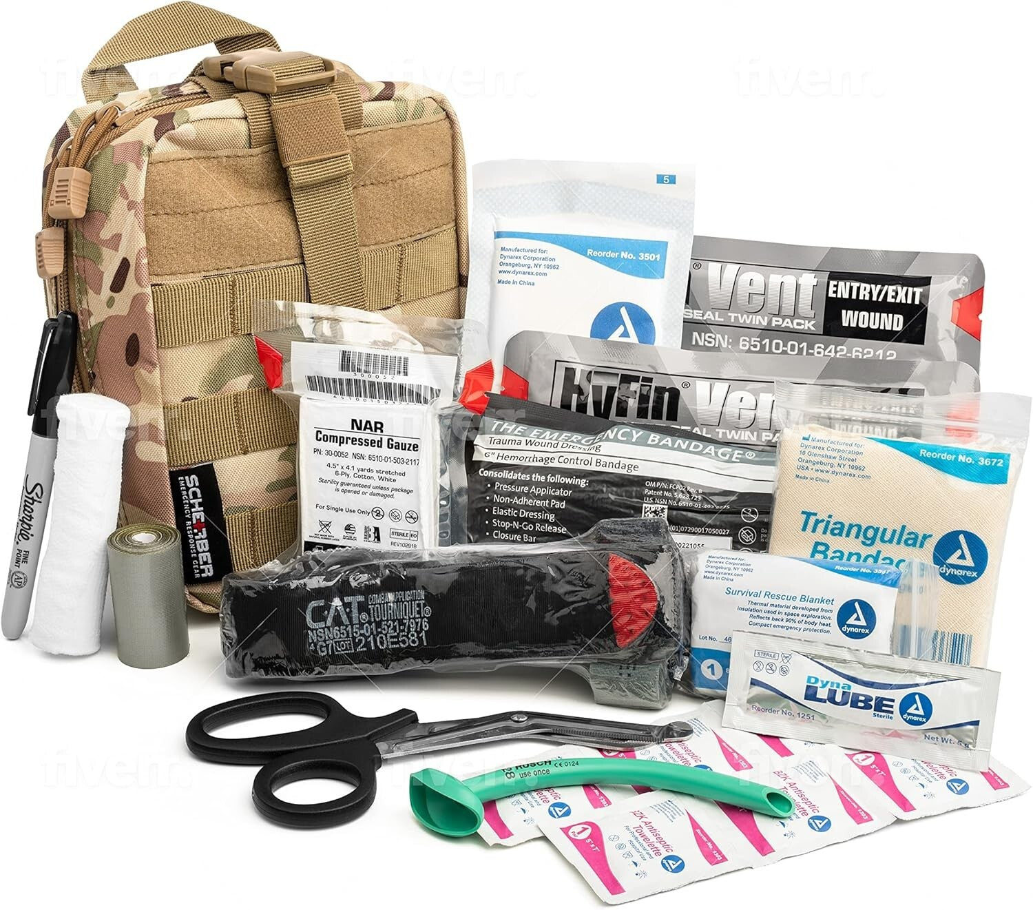 Complete Tactical IFAK Kit - Fully Stocked MOLLE Pouch for Emergency Wound Care