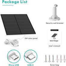 Load image into Gallery viewer, 5W Waterproof Solar Panel for Security Cameras with Adjustable Mount - 2 Pack