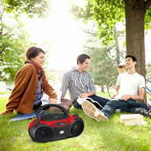 Load image into Gallery viewer, Lightweight Top-Loading CD Player with AM/FM Radio &amp; Batteries - Red/Black