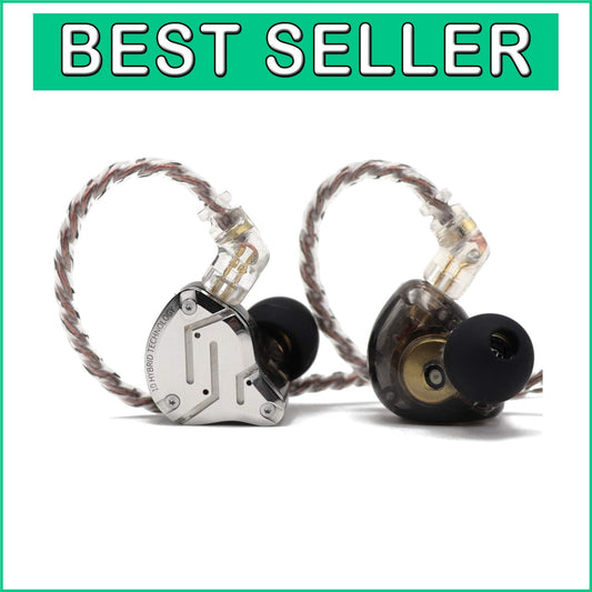 High-Fidelity 4BA+1DD Hybrid Earbuds - Stainless Steel Faceplate, Wired