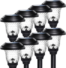Load image into Gallery viewer, 8 Pack Waterproof Solar Pathway Lights - Warm White LED Outdoor Elegance