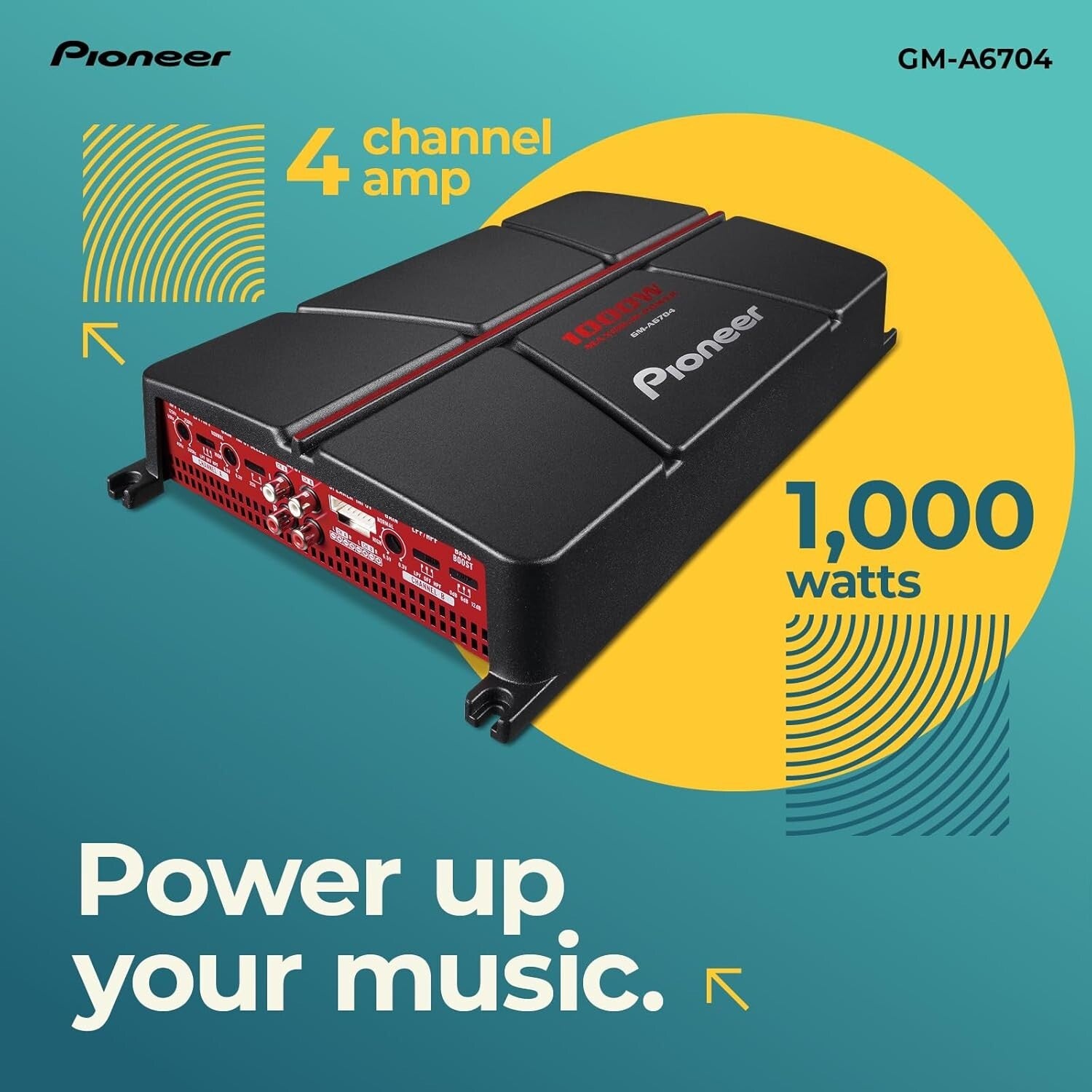 Dynamic 4-Channel Amplifier - 1000 Watts Max Power for Ultimate Car Audio