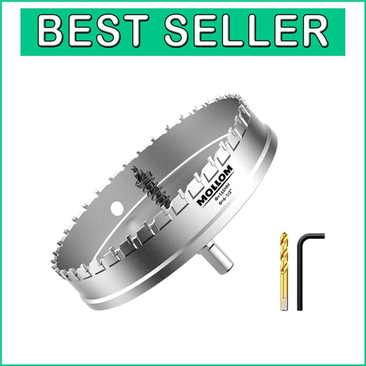 Carbide Hole Saw 165mm with Titanium Drill Bits - Perfect for Hard Metals