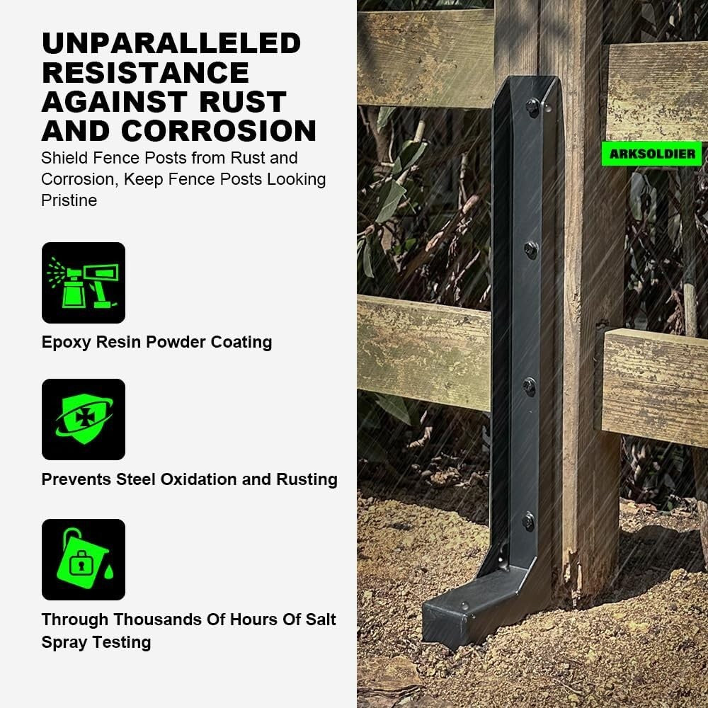 Sturdy Fence Post Repair Kit - H-Stakes Anchors 2-Pack for Maximum Stability
