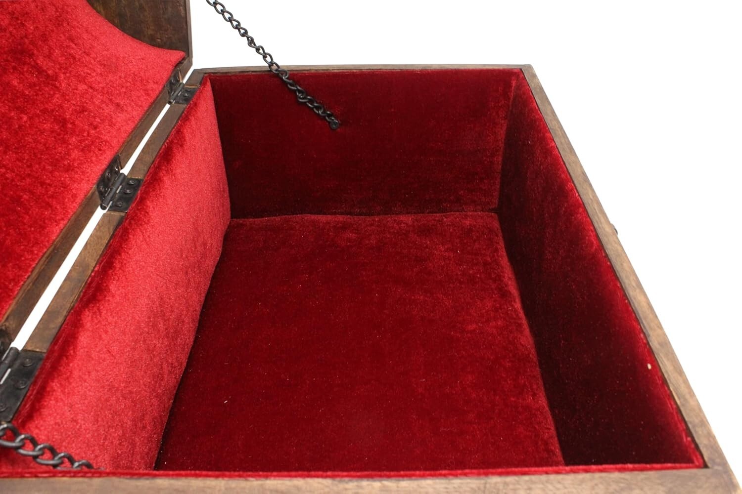 Elegant X-Large Velvet-Lined Treasure Chest with Antique Lock & Skeleton Keys