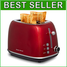 Load image into Gallery viewer, Compact Retro 2 Slice Toaster with Multiple Toasting Modes and Easy Clean Design