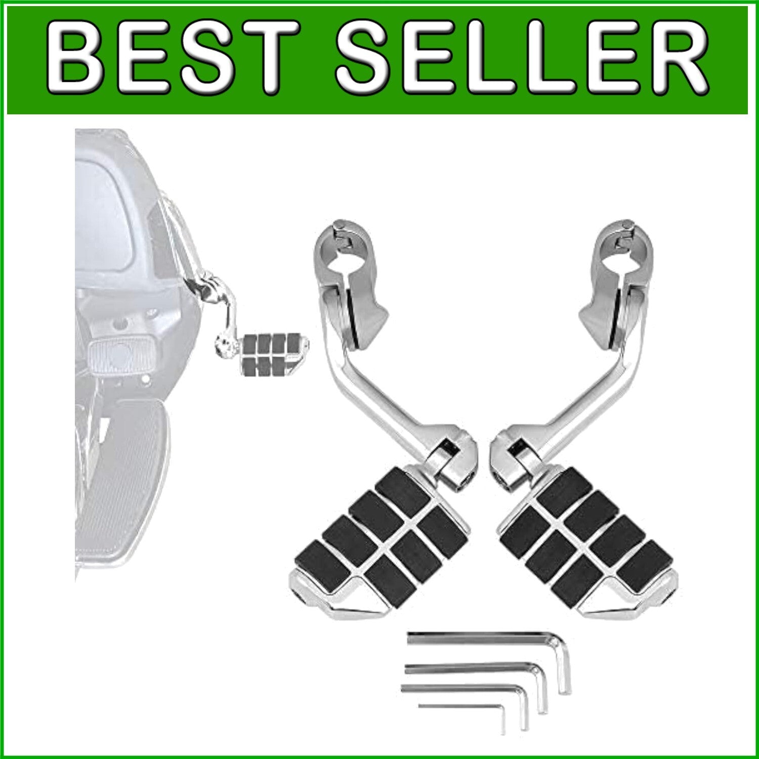 Chrome 1 1/4-Inch Highway Pegs for Harley Touring Models - Enhanced Comfort