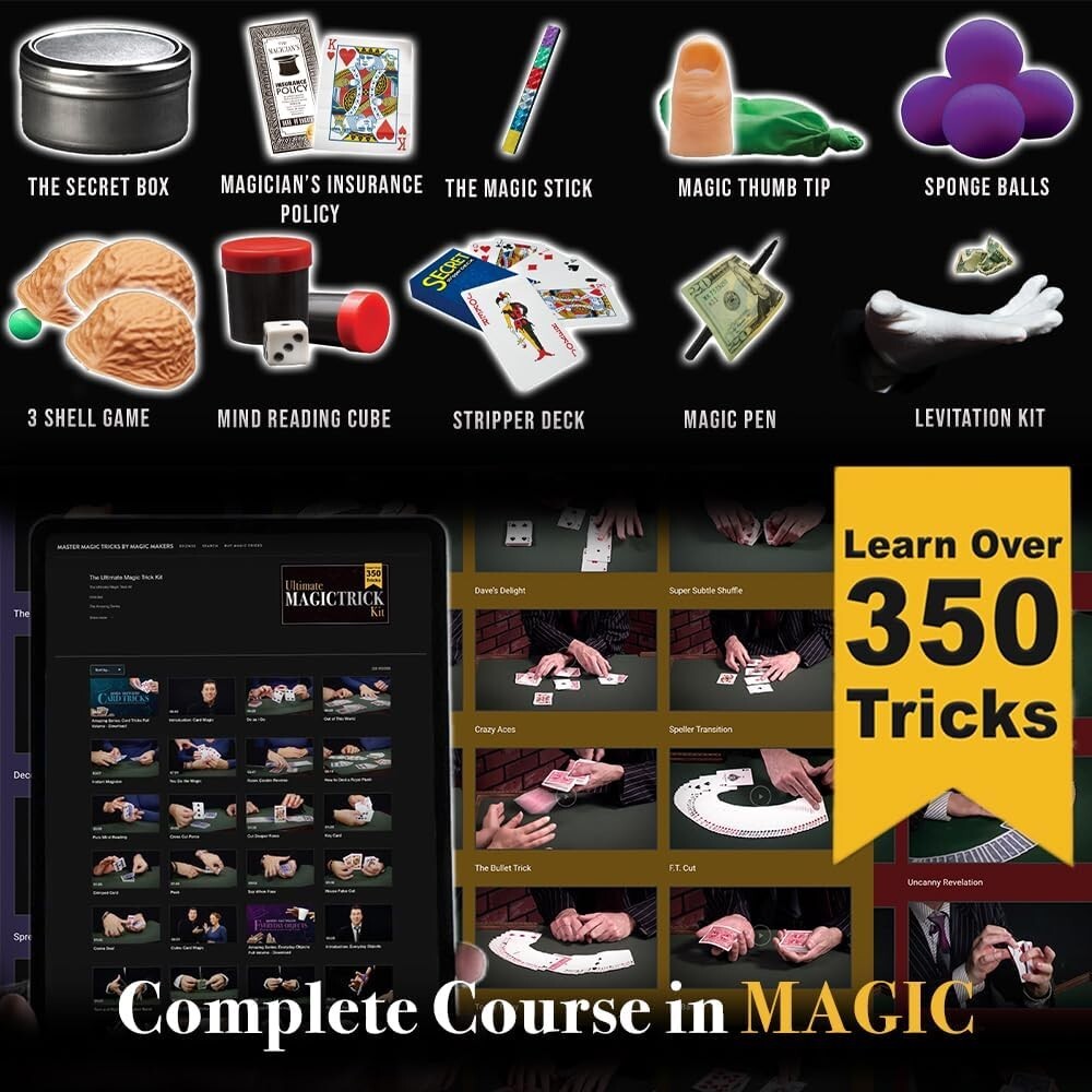 Magic Experience: 350 Tricks Kit with Illustrated Instructions & Digital Access