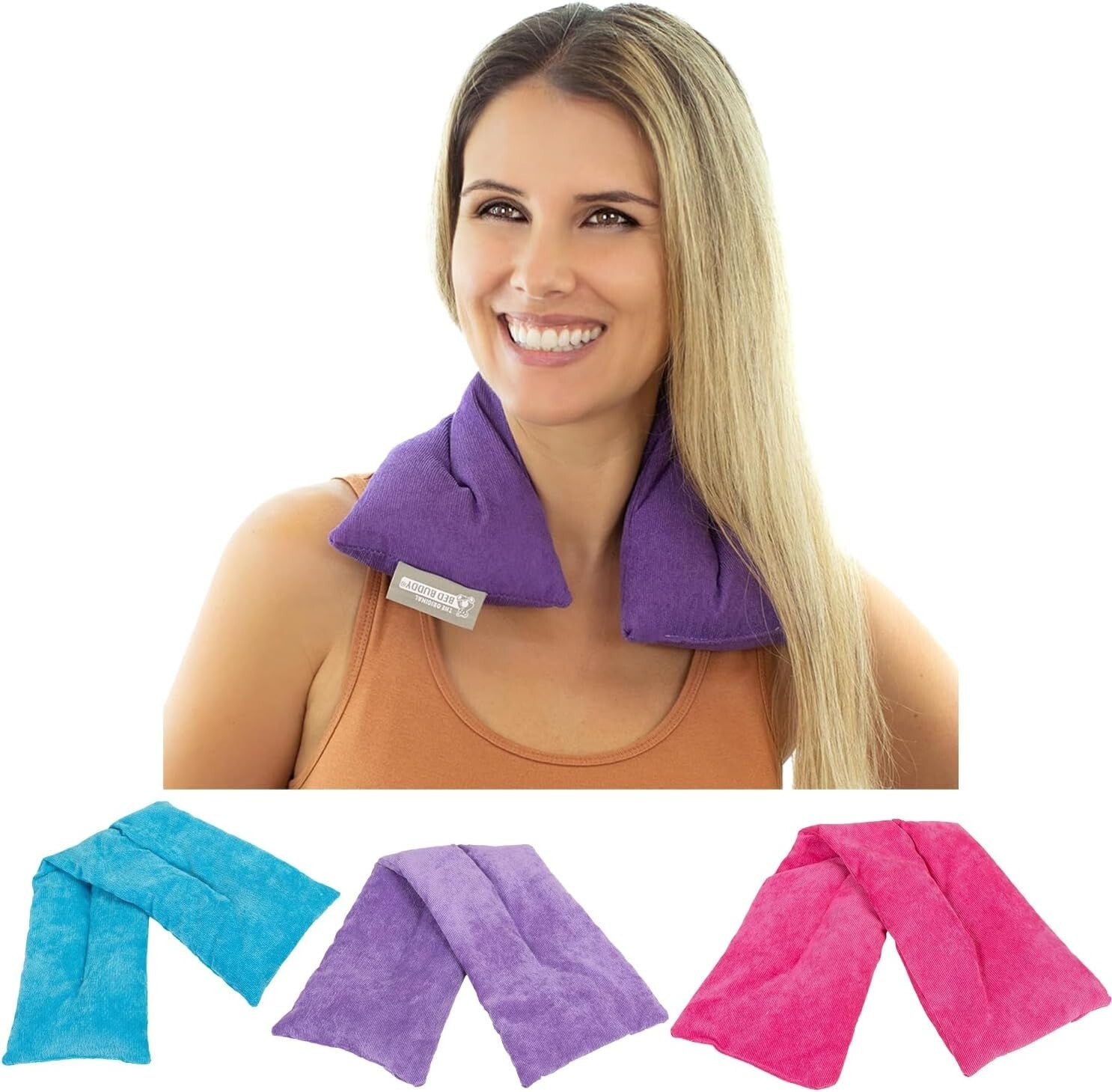 Microwave Heating Pad Gift Pack - 3 Aromatherapy Neck Wraps for Muscle Relief