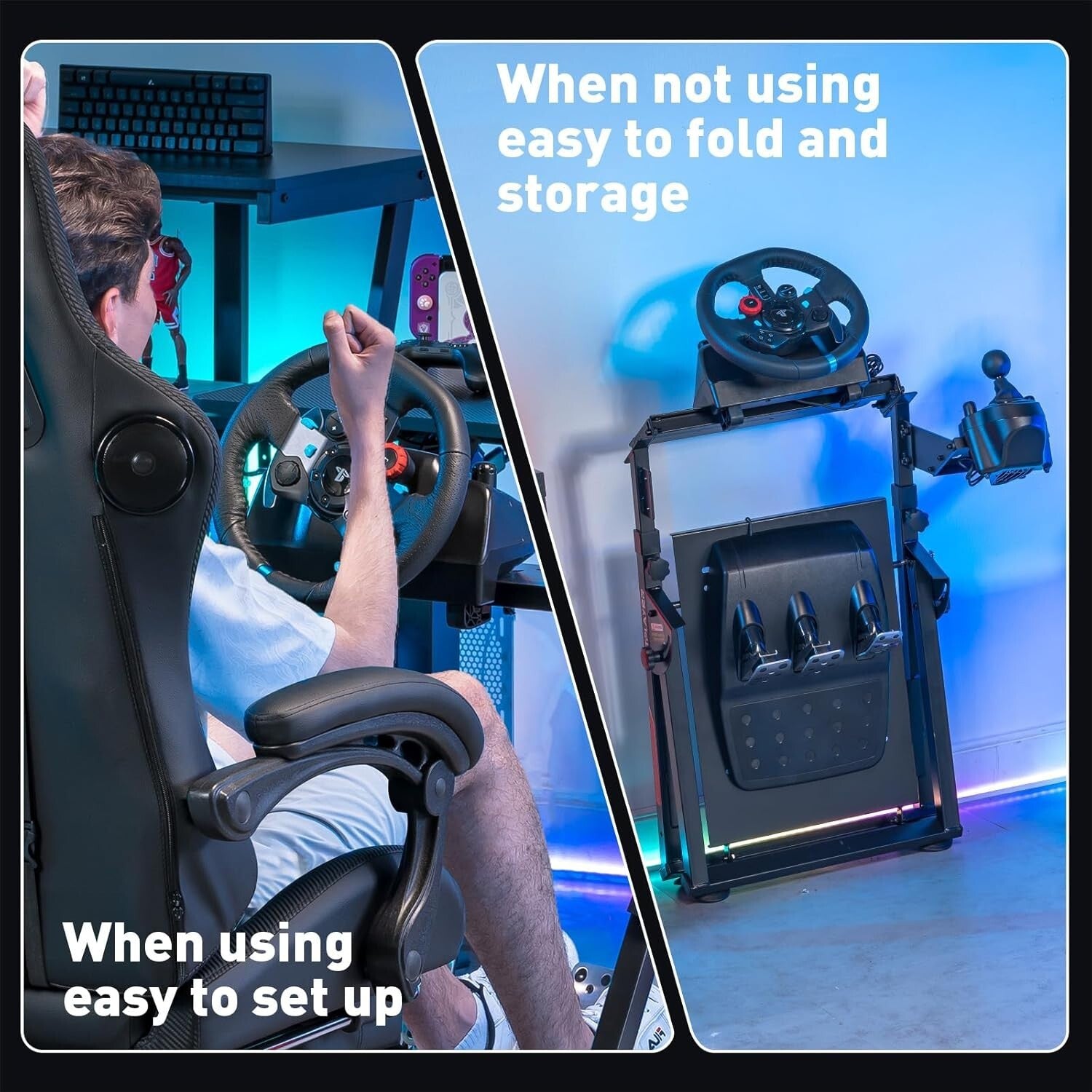 PRO Adjustable Wheel Stand: Durable Simulator Cockpit for Sim Racing Enthusiasts