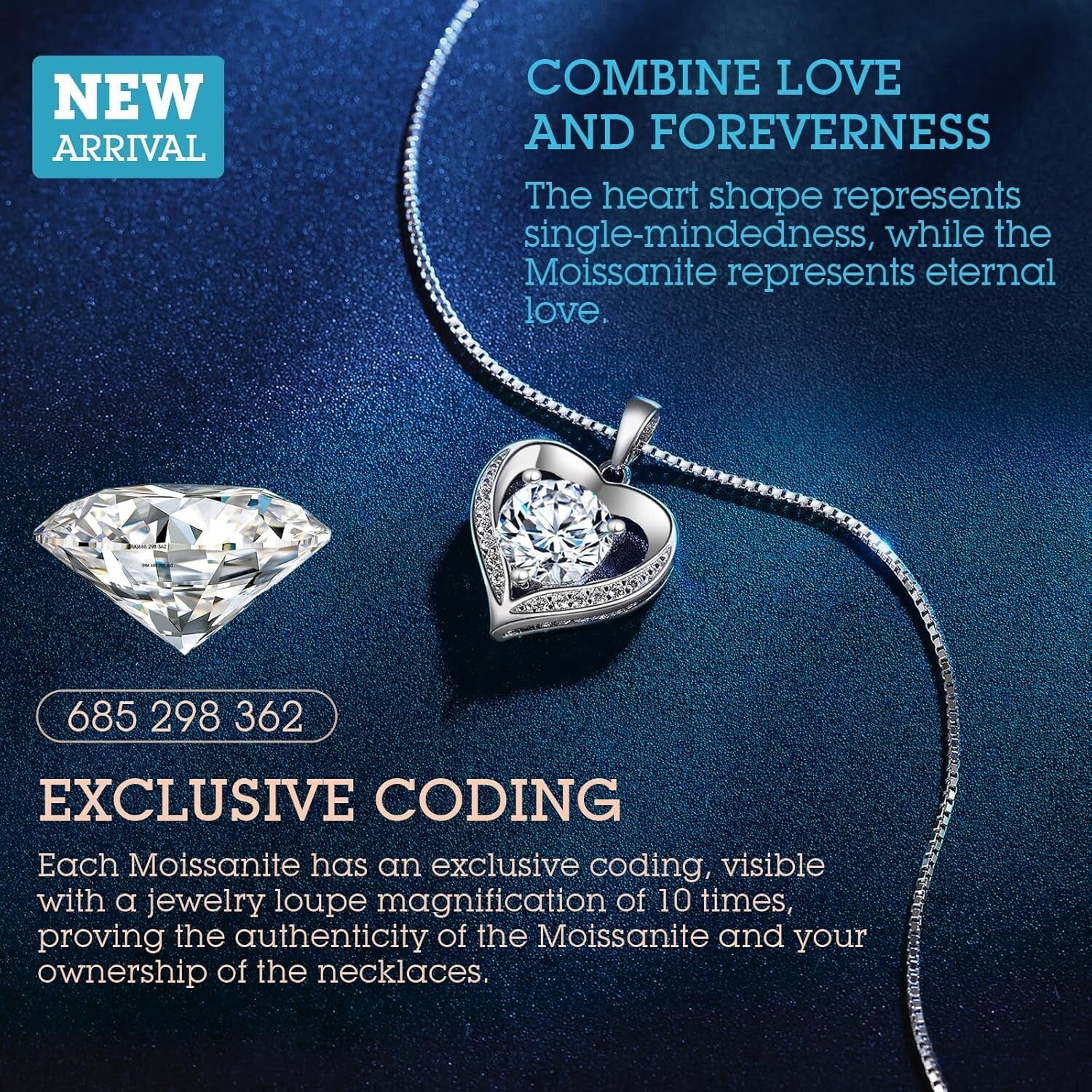 Engraved 'I LOVE YOU' Heart Pendant - Moissanite Jewelry for Special Occasions