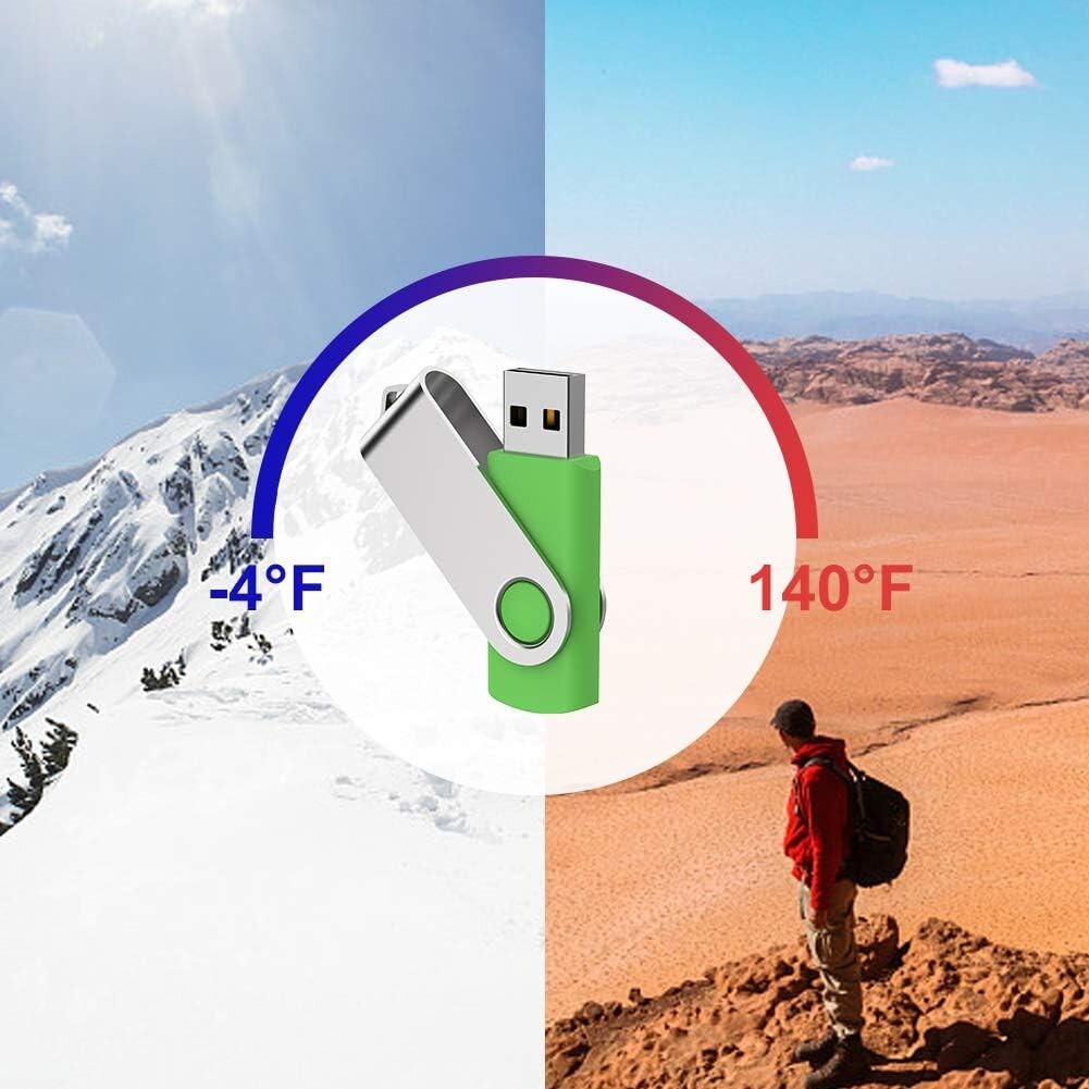 10-Pack USB 3.0 Flash Drive 64GB with LED Indicator - Vibrant Color Collection