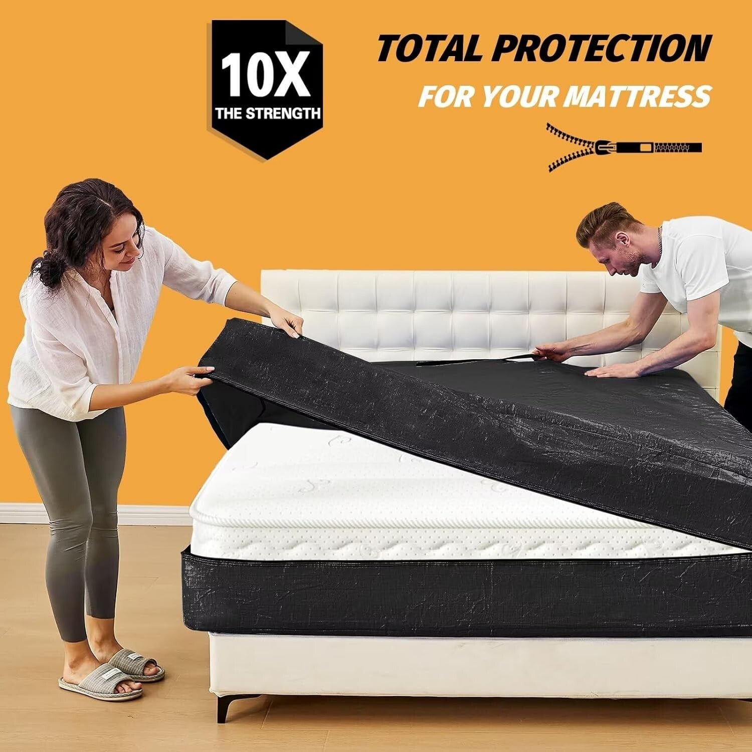Extra Thick Waterproof Mattress Cover with Double Zippers - Full Size Protection