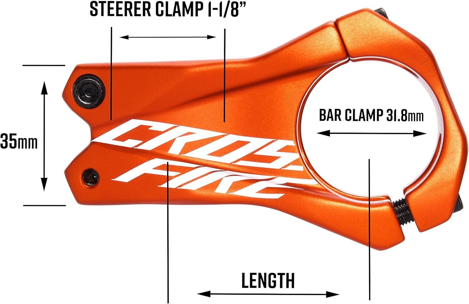 Crossfire 31.8mm Aluminum Mountain Bike Stem – Lightweight & Durable Design