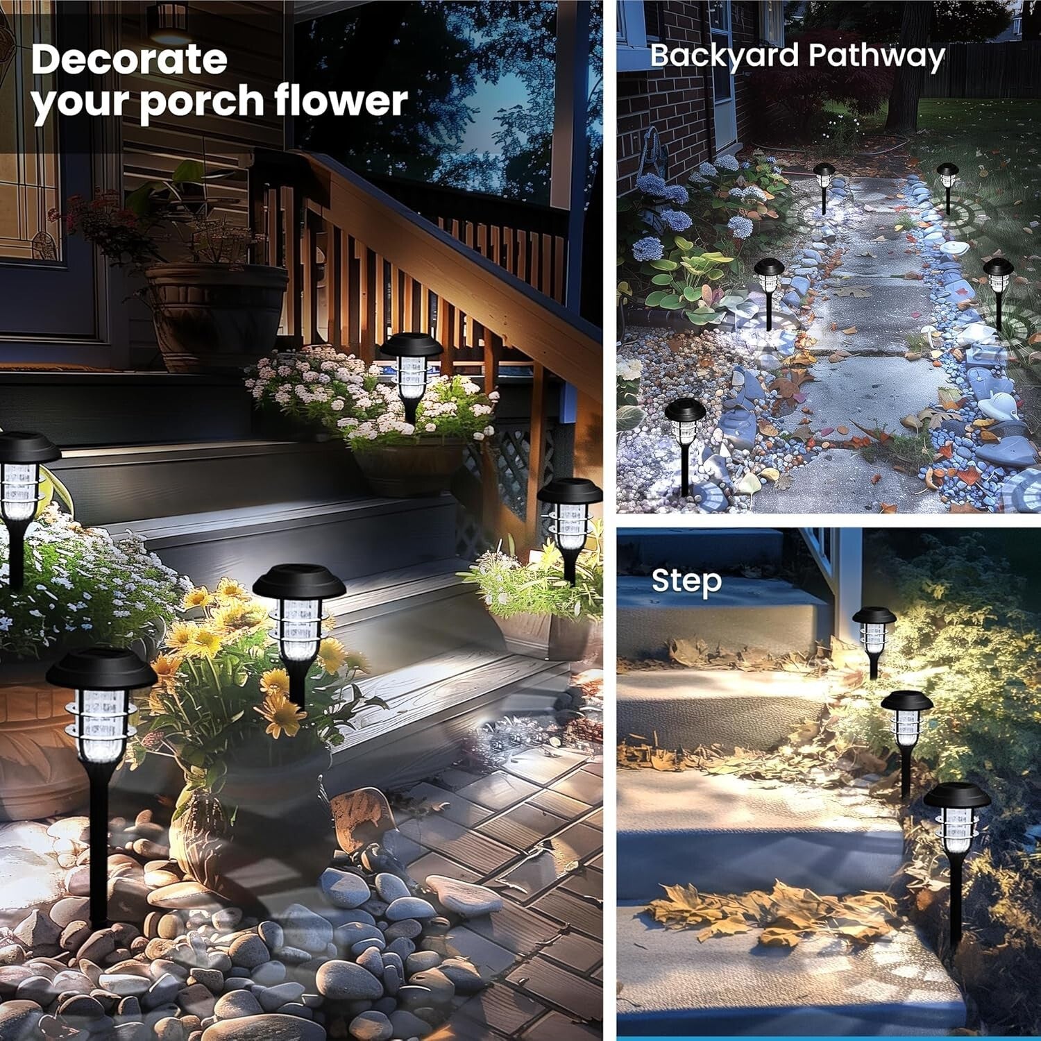 Weatherproof Solar Garden Lights - 12 Pack Beautiful Landscape Lighting Solution
