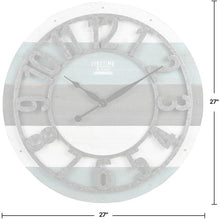 Load image into Gallery viewer, Large Teal Rustic Farmhouse Wall Clock - 27" Analog Decor for Living Spaces