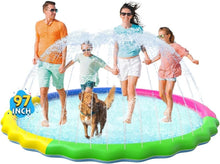 Load image into Gallery viewer, Colorful Splash Mat for Kids and Dogs - Non-Slip 97-Inch Water Party Fun