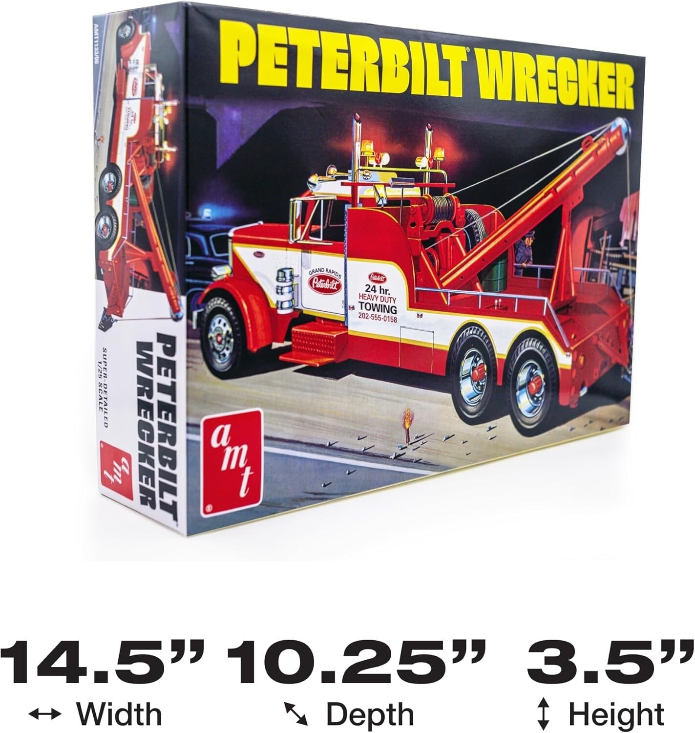 Peterbilt 359 Wrecker Model Kit - 1/25 Scale Buildable Tow Truck for All Ages
