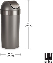 Load image into Gallery viewer, Functional 16.5-Gallon Kitchen Trash Can - Chic Swing-Top Design, Pewter Finish