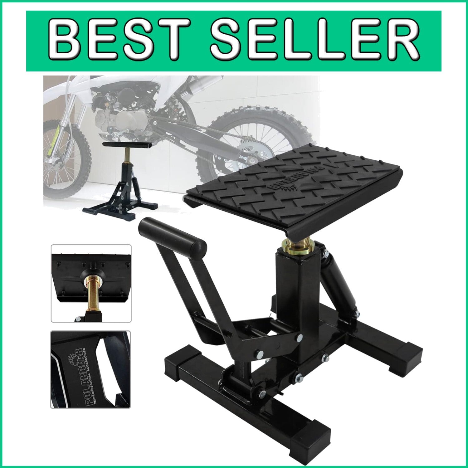 Adjustable 1200Lbs Dirt Bike Stand - Lightweight Hydraulic Jack for Easy Use