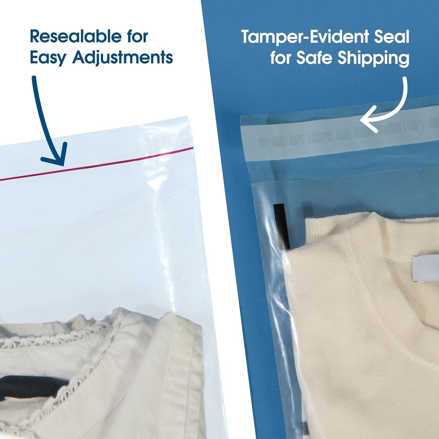 200 Count Clear 18” x 24” Self-Seal Bags with Suffocation Alert Compliance