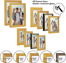Load image into Gallery viewer, Set of 10 Vintage Gold Gallery Frames with Crystal Clear Glass for Elegant Di...