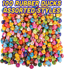 Load image into Gallery viewer, Assorted Rubber Ducks (100 PK) - Perfect for Educational Play, Parties &amp; Bathing