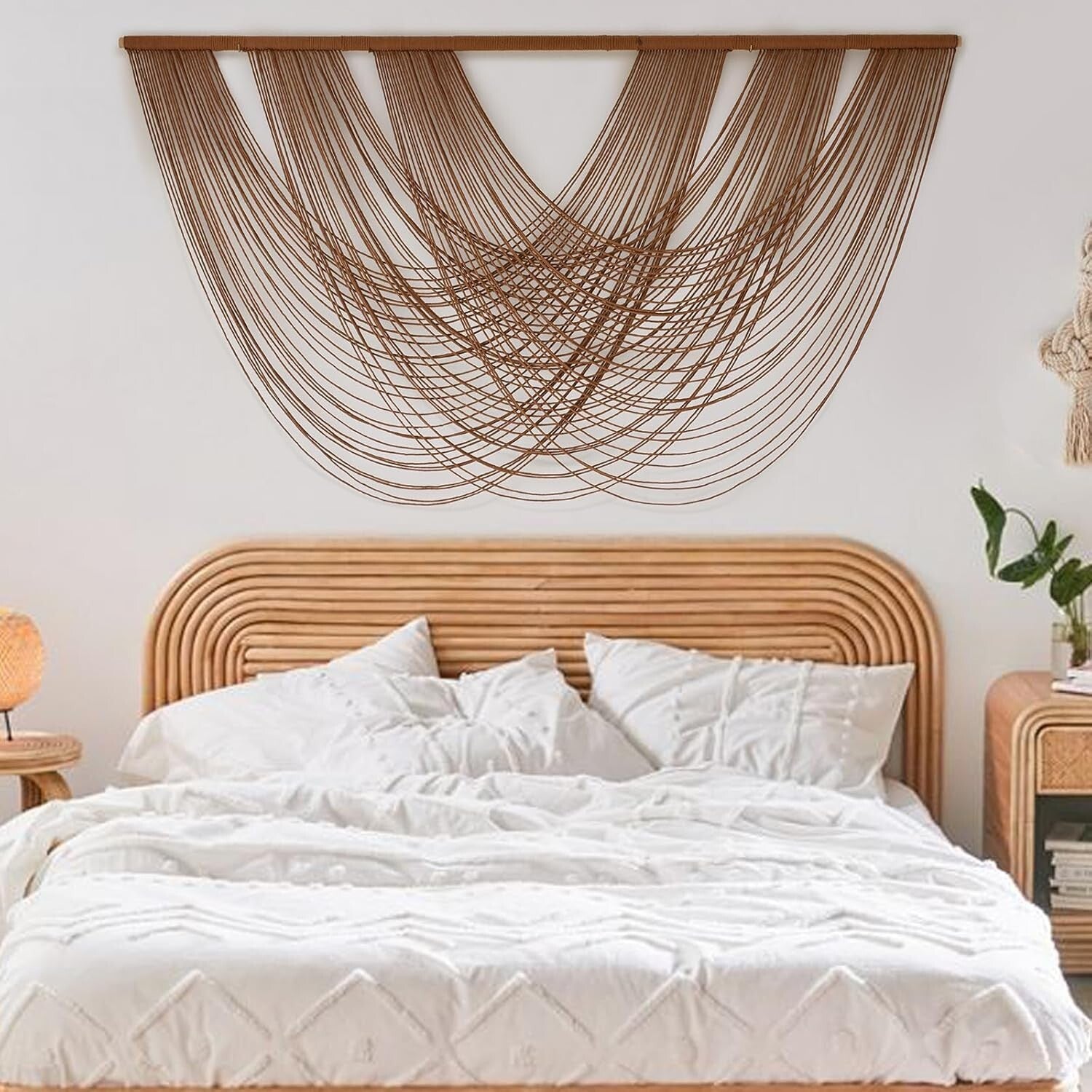 Boho Macrame Wall Hanging 59'' W - Large Cotton Tapestry for Stylish Interiors