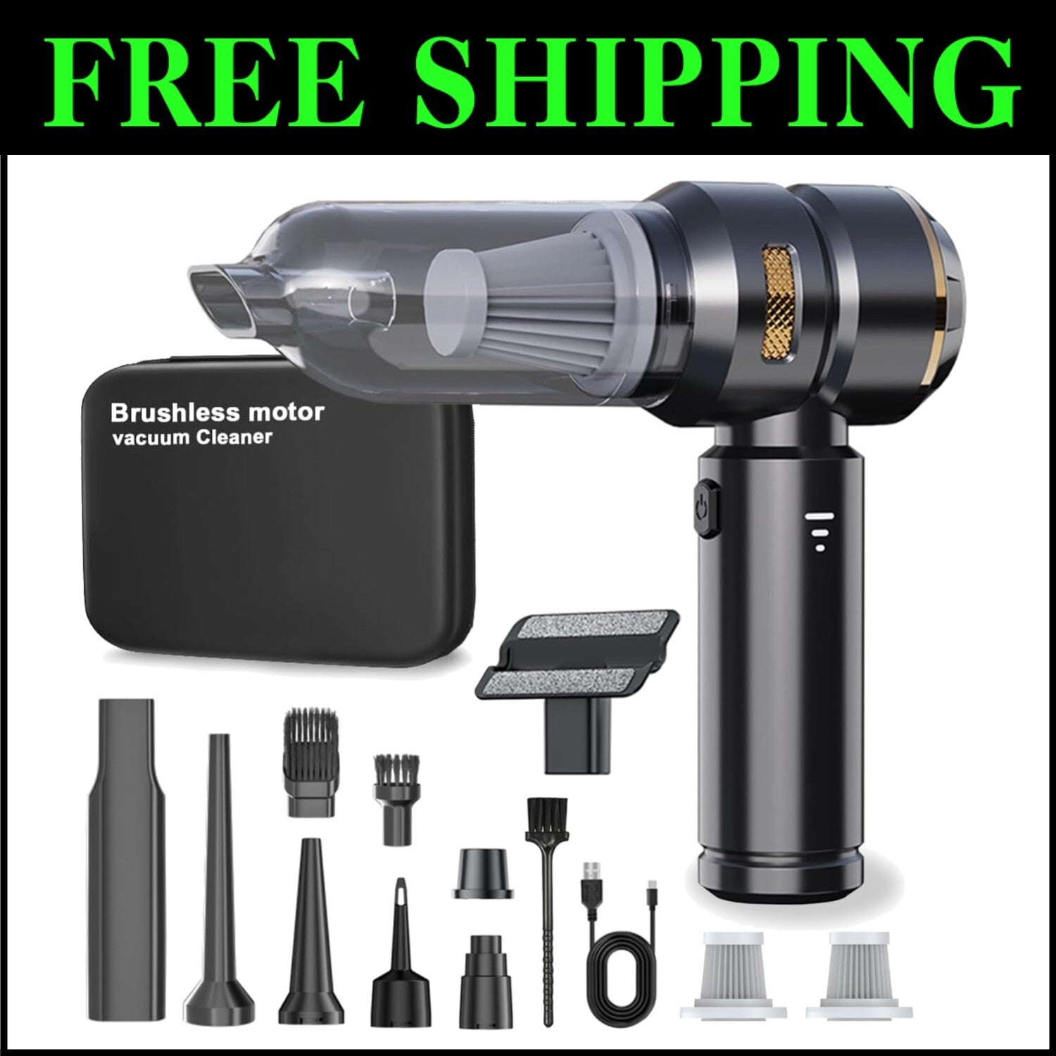 22000PA Portable Cordless Car Vacuum Cleaner - High Power Handheld Convenience