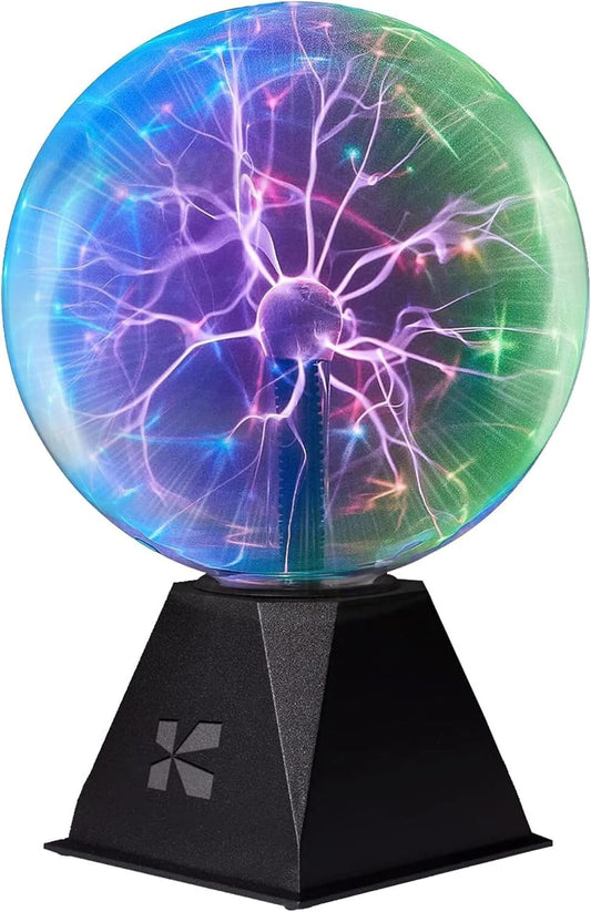 8-Inch Interactive Multicolor Plasma Ball - Touch-Sensitive Lightning Decor