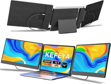 Load image into Gallery viewer, Triple Screen Monitor Extender – 14'' FHD IPS Display for Ultimate Efficiency