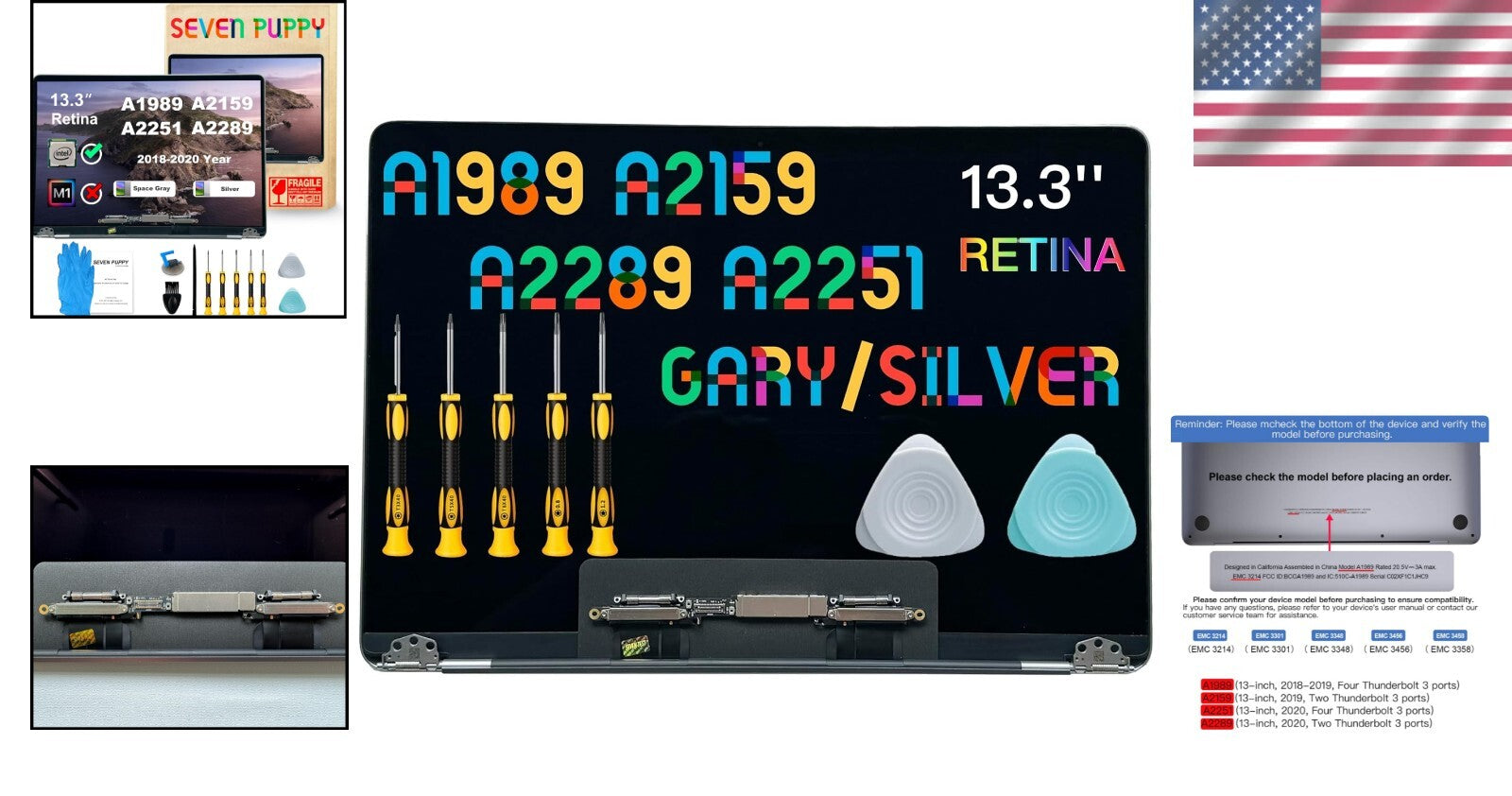 13.3” Retina LCD Display for MacBook Pro A2251 A2289 with Easy Installation Kit