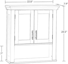 Load image into Gallery viewer, Stylish Wall Mount Storage Cabinet with Open Shelf for Toiletries - White Finish