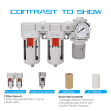 Load image into Gallery viewer, High-Performance 1/2" NPT Air Filters and Regulator Combo with Semi-Auto Drain