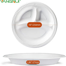 Load image into Gallery viewer, Sturdy 10-Inch BPA Free Dinner Plates - Reusable 3-Compartment Trays for Events
