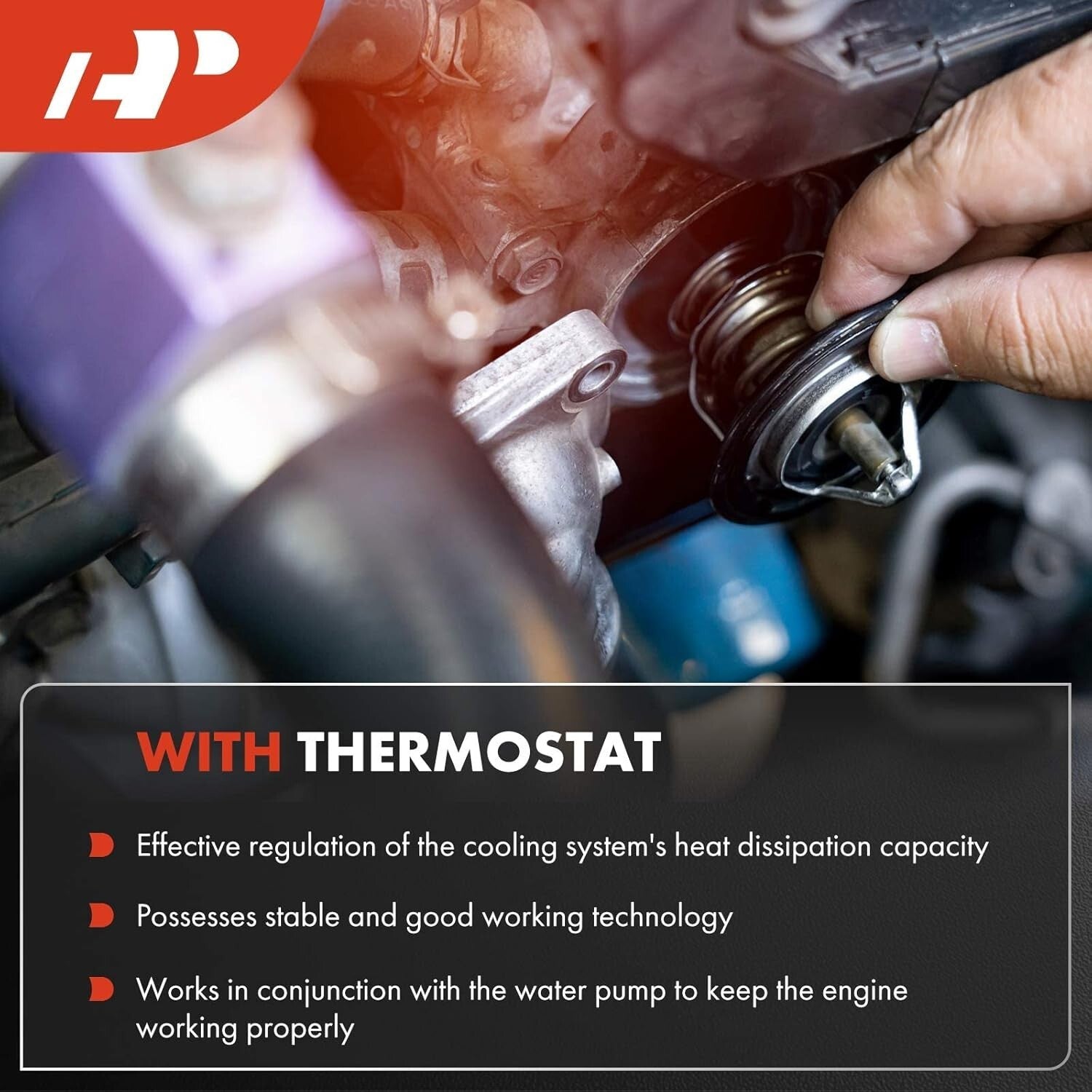 Engine Water Pump with Thermostat & Gasket for Chevy GMC Cadillac 4.8L-6.0L