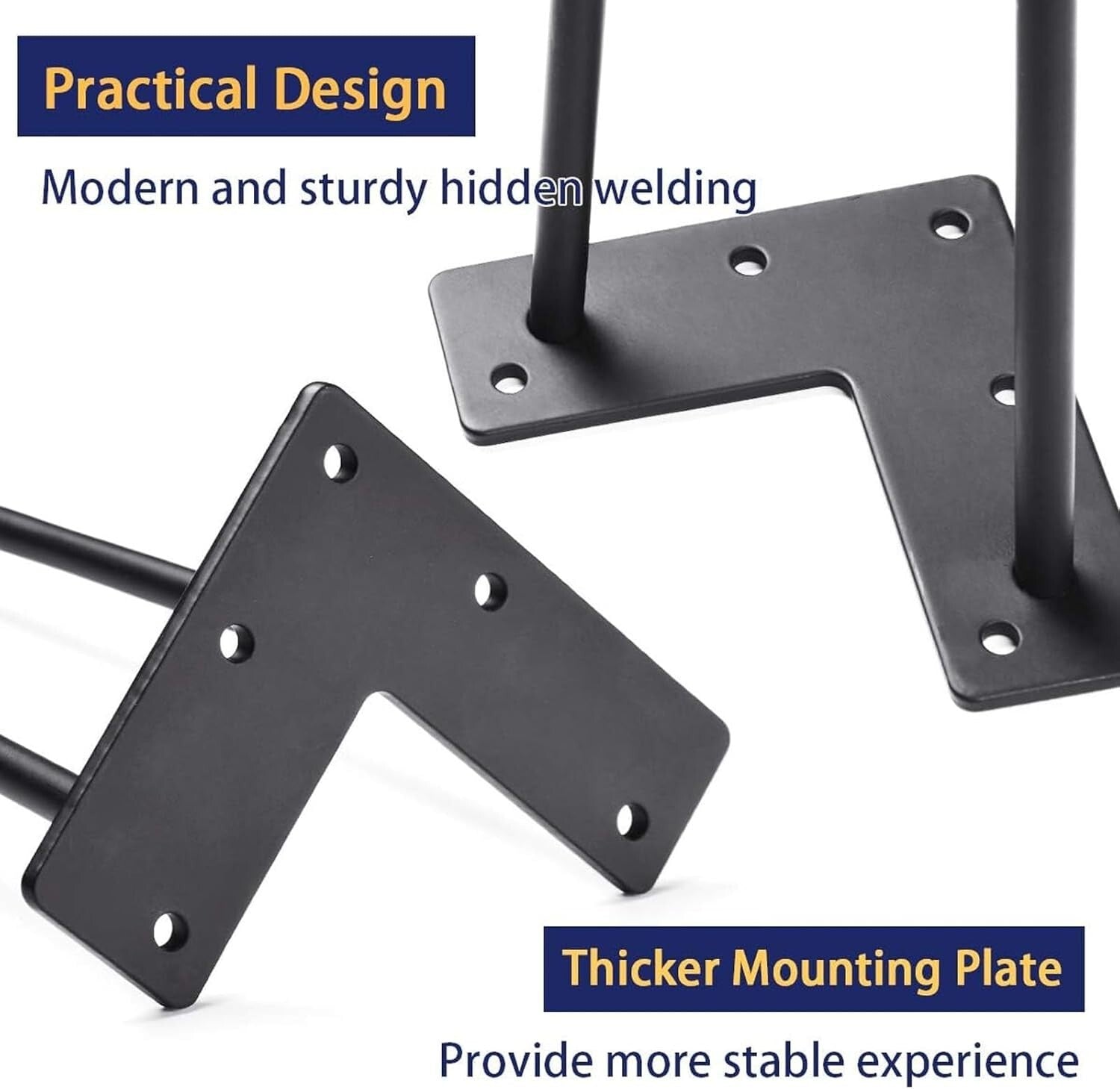 Durable 24" Hairpin Legs Set - Solid Metal Supports Up to 400 lbs for Furniture