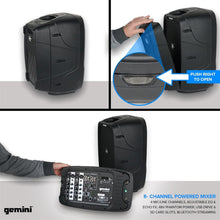 Load image into Gallery viewer, Compact Gemini Portable PA Speaker System with Bluetooth &amp; Stands Included