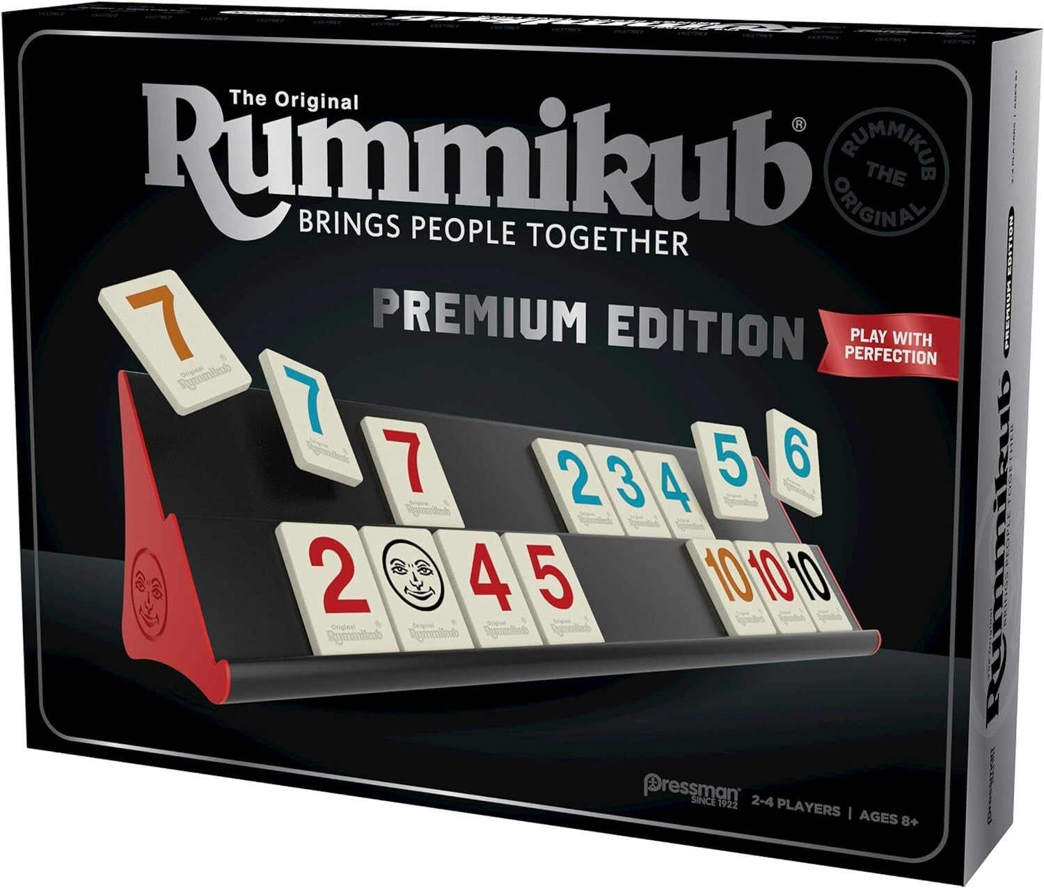 Rummikub Championship Edition - Large Engraved Tiles & Stylish Storage Bag
