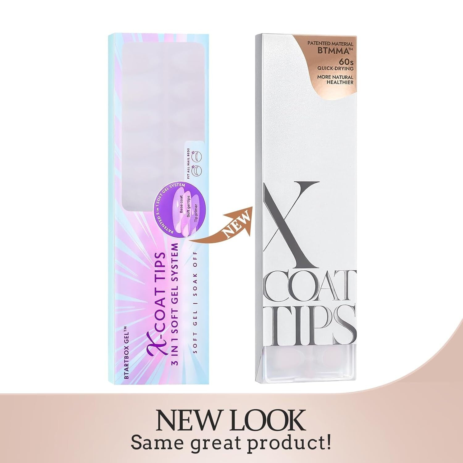 Easy Application French Gel Nail Kit - Brown Medium Coffin with 30-Day Longevity