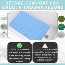 Load image into Gallery viewer, Comfortable Extra Large Shower Mat 47x32 with Drain Holes - Aqua Blue Safety Mat