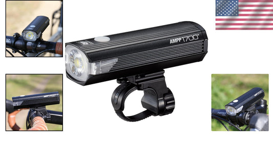 AMPP 1700 Lumen USB Rechargeable Bike Light - Waterproof Headlight for Cyclists