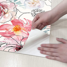 Load image into Gallery viewer, Removable Pink Floral Wallpaper for Bedrooms &amp; Bathrooms - Self-Adhesive