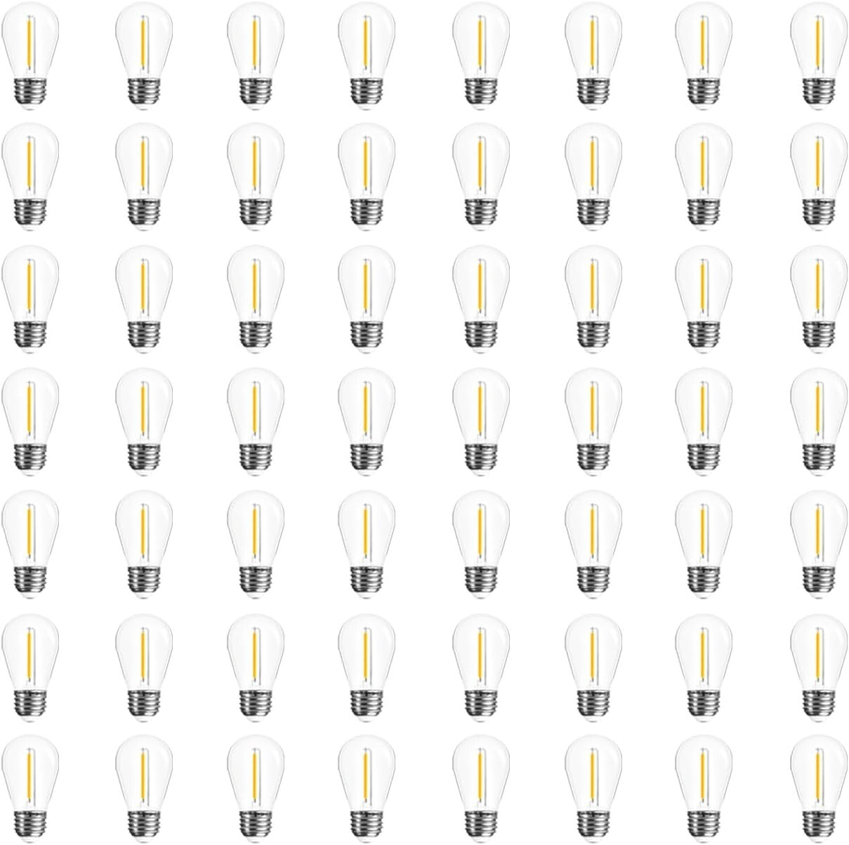 Durable Outdoor 48-Pack S14 Warm White LED String Light Bulbs - 25,000 Hour Life